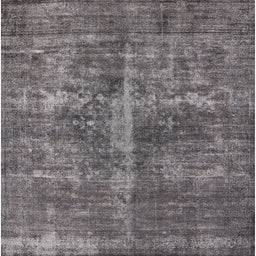 Square Mid-Century Modern Gunmetal Gray Oriental Rug, urb1828