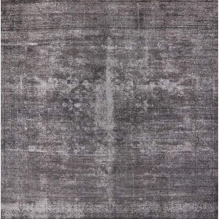 Square Machine Washable Industrial Modern Gunmetal Gray Rug, wshurb1828