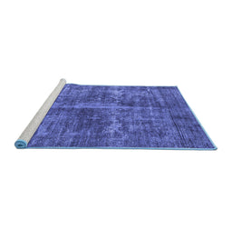 Sideview of Machine Washable Oriental Blue Industrial Rug, wshurb1828blu