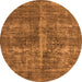 Round Oriental Orange Industrial Rug, urb1828org