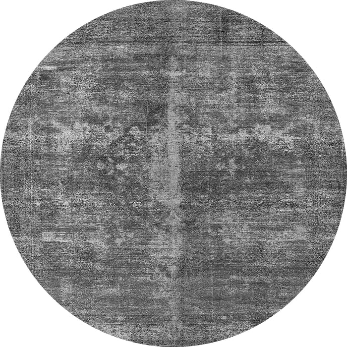 Round Oriental Gray Industrial Rug, urb1828gry