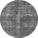 Round Oriental Gray Industrial Rug, urb1828gry