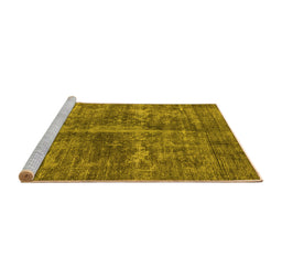 Sideview of Machine Washable Oriental Yellow Industrial Rug, wshurb1828yw