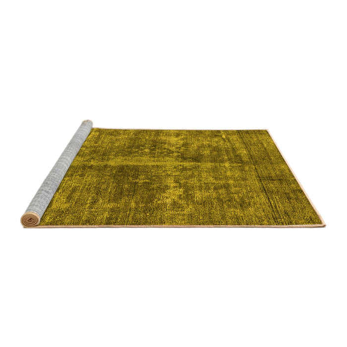 Sideview of Machine Washable Oriental Yellow Industrial Rug, wshurb1828yw