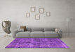 Machine Washable Oriental Purple Industrial Area Rugs in a Living Room, wshurb1828pur