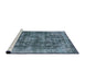 Sideview of Machine Washable Industrial Modern Koi Blue Rug, wshurb1829