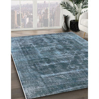 Mid-Century Modern Koi Blue Oriental Rug, urb1829