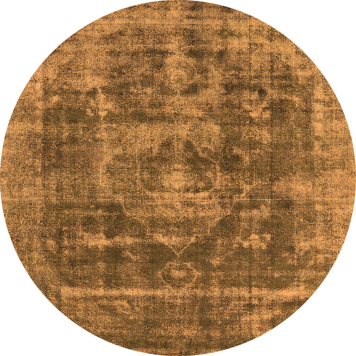 Round Oriental Orange Industrial Rug, urb1829org