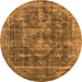 Round Oriental Orange Industrial Rug, urb1829org