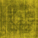 Square Oriental Yellow Industrial Rug, urb1829yw