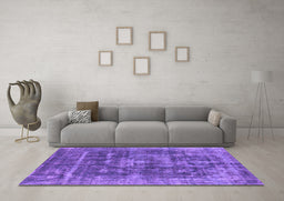 Machine Washable Oriental Purple Industrial Area Rugs in a Living Room, wshurb1829pur