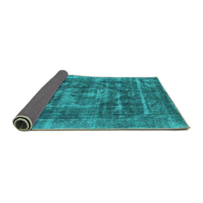 Sideview of Oriental Turquoise Industrial Rug, urb1829turq