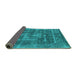 Sideview of Oriental Turquoise Industrial Rug, urb1829turq