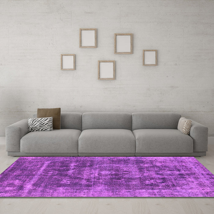 Machine Washable Oriental Pink Industrial Rug in a Living Room, wshurb1829pnk