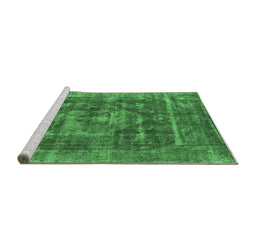 Sideview of Machine Washable Oriental Emerald Green Industrial Area Rugs, wshurb1829emgrn
