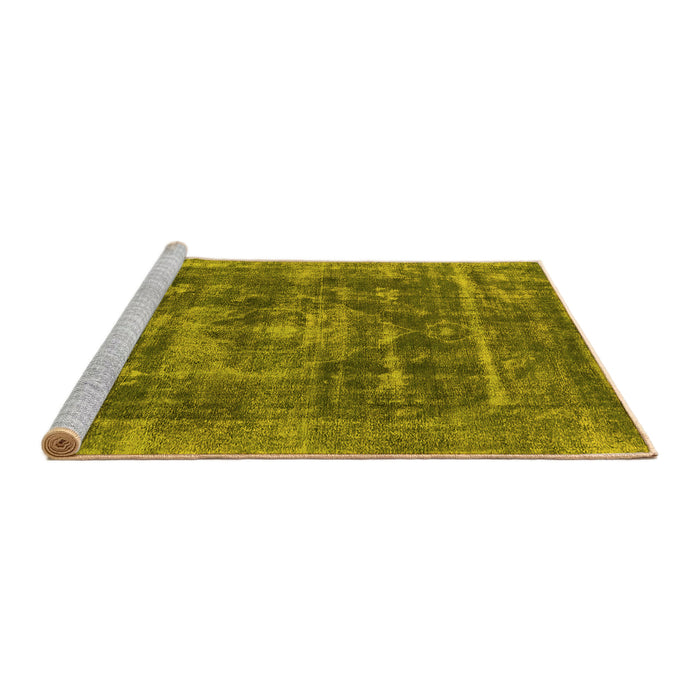 Sideview of Machine Washable Oriental Yellow Industrial Rug, wshurb1829yw