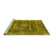 Sideview of Machine Washable Oriental Yellow Industrial Rug, wshurb1829yw