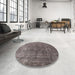 Round Machine Washable Industrial Modern Rosy Pink Rug in a Office, wshurb1830