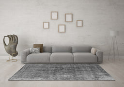 Machine Washable Oriental Gray Industrial Rug in a Living Room,, wshurb1830gry