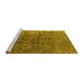 Sideview of Machine Washable Oriental Yellow Industrial Rug, wshurb1830yw