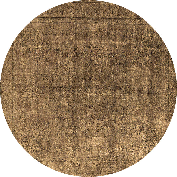 Round Oriental Brown Industrial Rug, urb1830brn