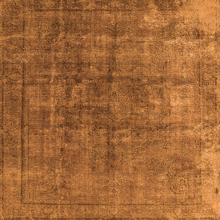 Square Machine Washable Oriental Orange Industrial Area Rugs, wshurb1830org