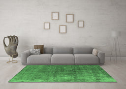 Machine Washable Oriental Emerald Green Industrial Area Rugs in a Living Room,, wshurb1830emgrn