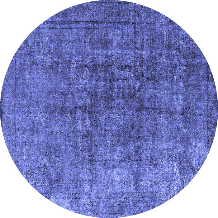 Round Oriental Blue Industrial Rug, urb1830blu