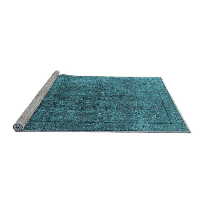 Sideview of Machine Washable Oriental Light Blue Industrial Rug, wshurb1830lblu