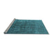 Sideview of Machine Washable Oriental Light Blue Industrial Rug, wshurb1830lblu