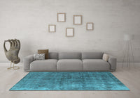 Machine Washable Oriental Light Blue Industrial Rug, wshurb1830lblu