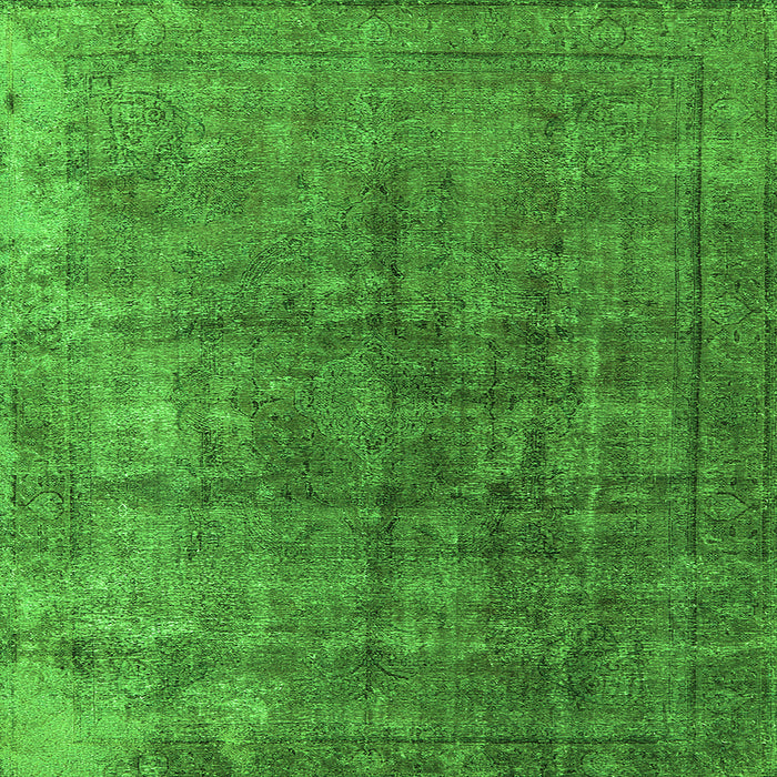 Square Machine Washable Oriental Green Industrial Area Rugs, wshurb1830grn