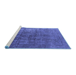 Sideview of Machine Washable Oriental Blue Industrial Rug, wshurb1830blu