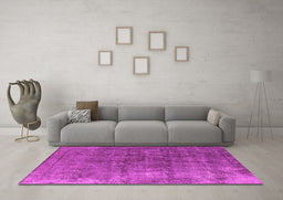 Machine Washable Oriental Pink Industrial Rug in a Living Room, wshurb1830pnk
