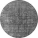 Round Oriental Gray Industrial Rug, urb1830gry