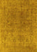 Machine Washable Oriental Yellow Industrial Rug, wshurb1831yw