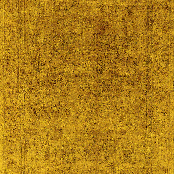 Machine Washable Oriental Yellow Industrial Rug, wshurb1831yw