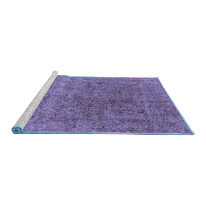 Sideview of Machine Washable Oriental Blue Industrial Rug, wshurb1831blu