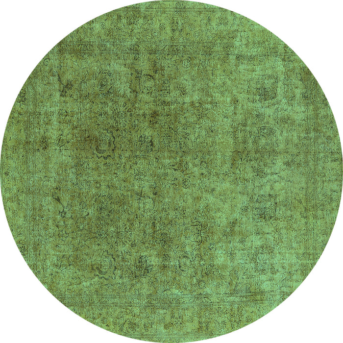 Round Oriental Turquoise Industrial Rug, urb1831turq