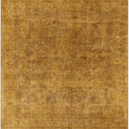 Square Mid-Century Modern Dark Orange Oriental Rug, urb1831