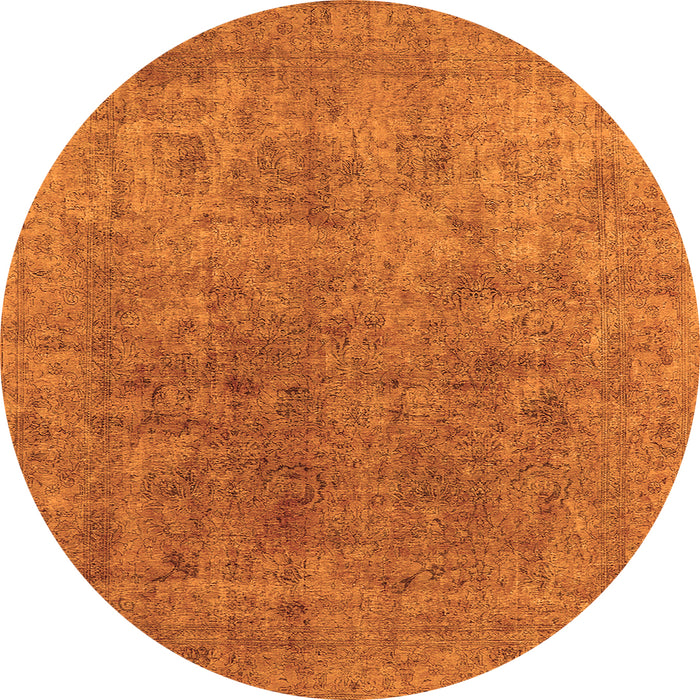 Round Oriental Orange Industrial Rug, urb1831org