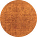 Round Oriental Orange Industrial Rug, urb1831org