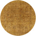 Round Mid-Century Modern Dark Orange Oriental Rug, urb1831