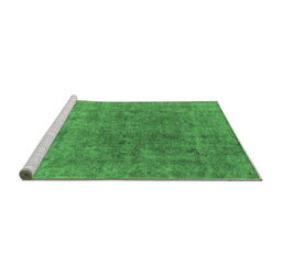 Sideview of Machine Washable Oriental Emerald Green Industrial Area Rugs, wshurb1831emgrn