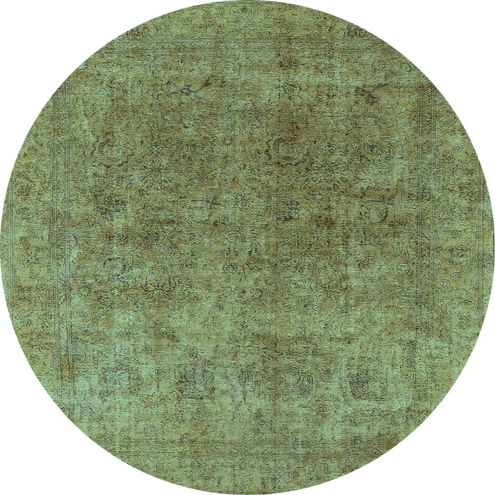 Round Oriental Light Blue Industrial Rug, urb1831lblu