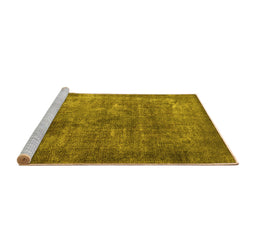 Sideview of Machine Washable Oriental Yellow Industrial Rug, wshurb1832yw