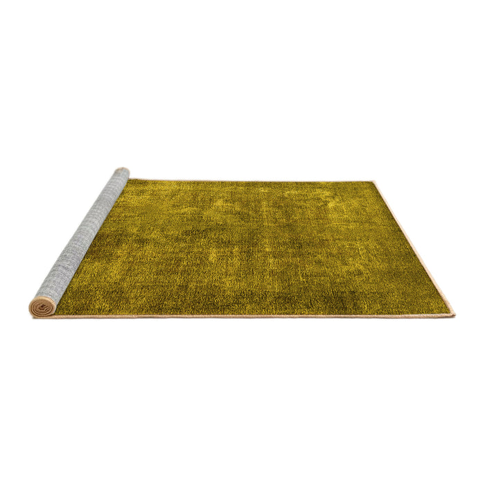Sideview of Machine Washable Oriental Yellow Industrial Rug, wshurb1832yw