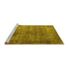 Sideview of Machine Washable Oriental Yellow Industrial Rug, wshurb1832yw