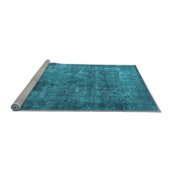Sideview of Machine Washable Oriental Light Blue Industrial Rug, wshurb1832lblu