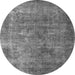 Round Machine Washable Oriental Gray Industrial Rug, wshurb1832gry